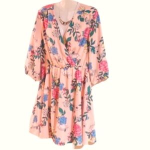 🆕 Pink Floral Dress w/ elastic waist!!! New w/ Tags!!!